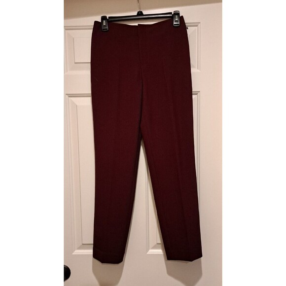 NWT Club Monaco Sesnee High Rise Pant Dark Cherry/ Rouge Pantalon Women's 00 - Picture 1 of 12